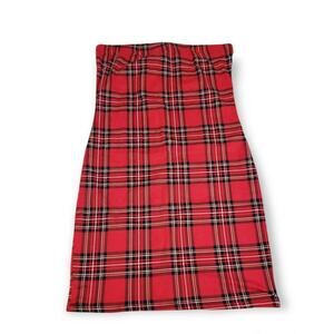Urban Rose Red Plaid Sleeveless Mini Dress - Size Large
